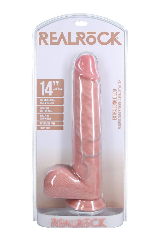 Shots Toys - Real Rock - Extra Long 14" Dildo with Balls - Various Colours - Stag Shop