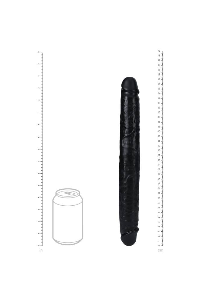 Shots Toys - Real Rock - Thick Double Ended Dong - Black - Various Sizes - Stag Shop