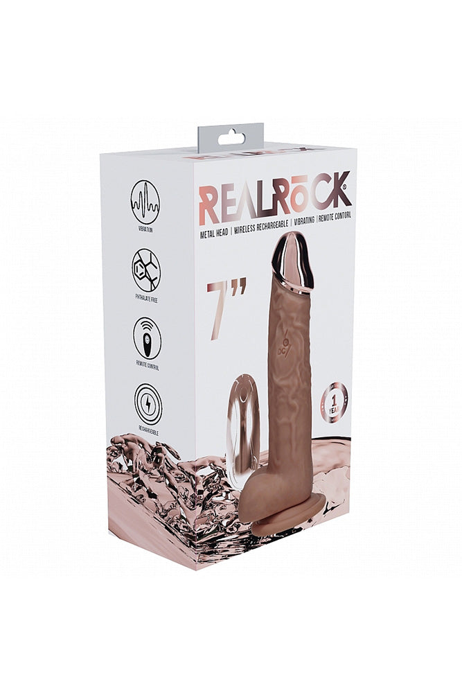 Shots Toys - RealRock - Metal Head 7" Remote Control Vibrating Dildo - Stag Shop