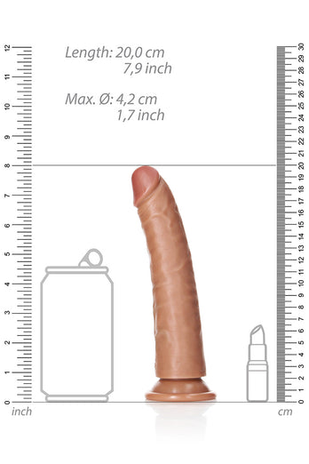 Shots Toys - Real Rock - 7 inch Slim Dildo - Various Colours - Stag Shop