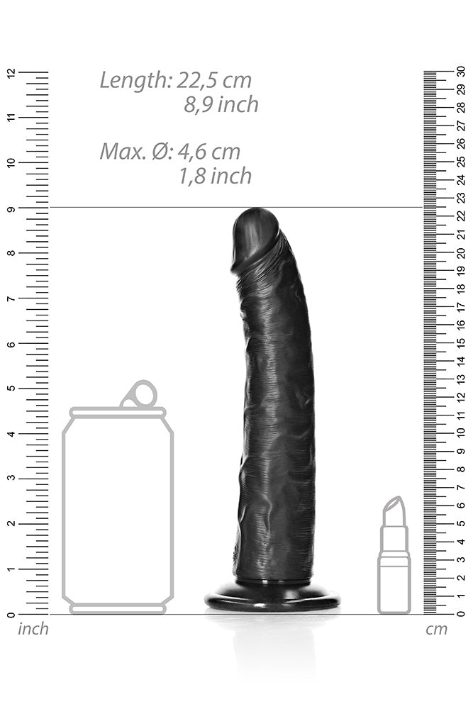 Shots Toys - Real Rock - 8 inch Slim Dildo - Various Colours - Stag Shop
