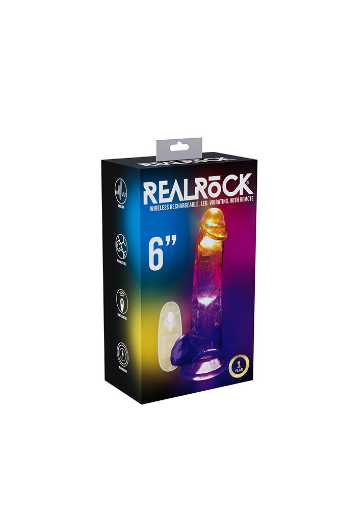 Shots Toys - RealRock - Vibrating LED Dildo With Remote Control - Stag Shop