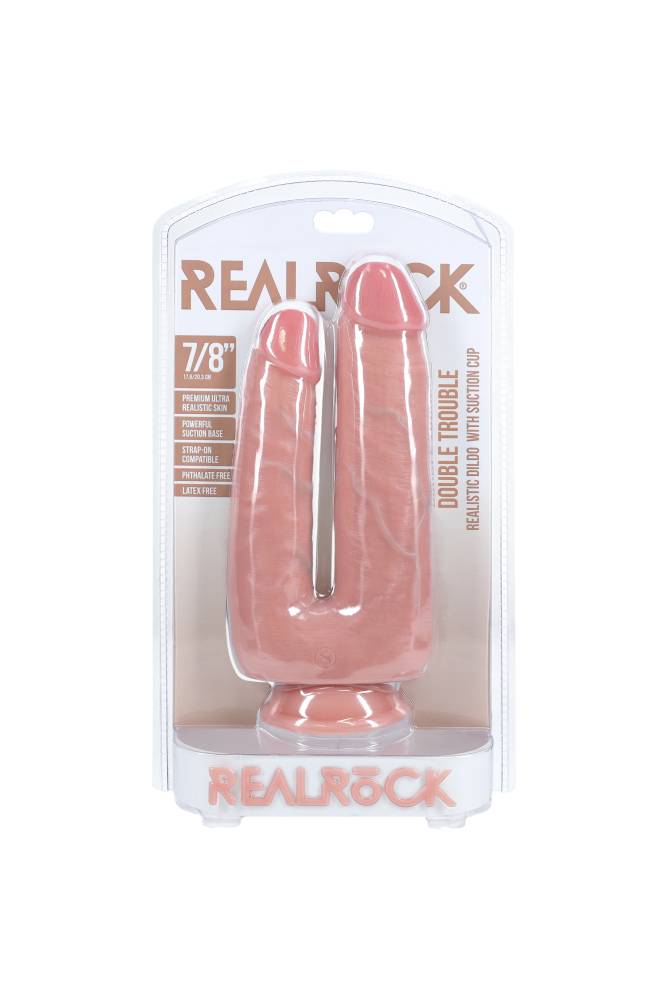 Shots Toys - Real Rock - Double Trouble 7/8 inch Double Penetration Dildo - Various Colours - Stag Shop