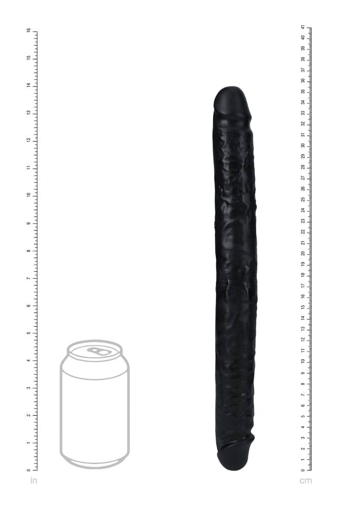 Shots Toys - Real Rock - Slim Double Ended Dong - Black - Various Sizes - Stag Shop