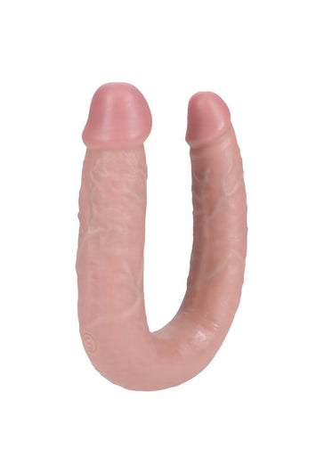 Shots Toys - Real Rock - U Shaped Double Penetration Dildo - Black - Various Sizes - Stag Shop