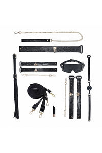 Thumbnail for Ouch by Shots Toys - Rome Collection - Bondage Kit with Bag - Black/Gold - Stag Shop