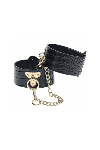 Ouch by Shots Toys - Rome Collection - Ankle Cuffs - Black/Gold - Stag Shop