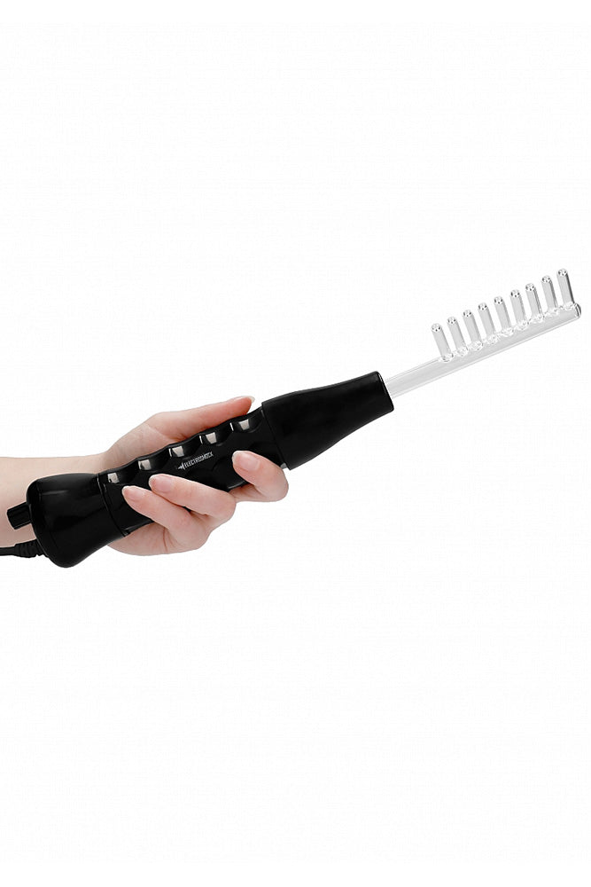 Shots Toys - Electroshock - Electro-sex Lightning Wand 5pc Set - Black - Stag Shop