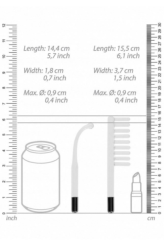 Shots Toys - Electroshock - Electro-sex Lightning Wand 5pc Set - Black - Stag Shop