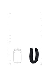 Shots Toys - Real Rock - U Shaped Double Penetration Dildo - Black - Various Sizes - Stag Shop