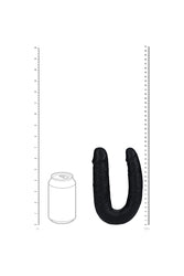 Shots Toys - Real Rock - U Shaped Double Penetration Dildo - Black - Various Sizes - Stag Shop