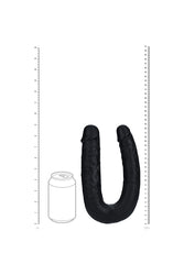 Shots Toys - Real Rock - U Shaped Double Penetration Dildo - Black - Various Sizes - Stag Shop