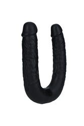 Shots Toys - Real Rock - U Shaped Double Penetration Dildo - Black - Various Sizes - Stag Shop