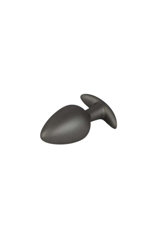 Ouch by Shots Toys - Smooth Silicone Anal Plug - Large - Gunmetal - Stag Shop