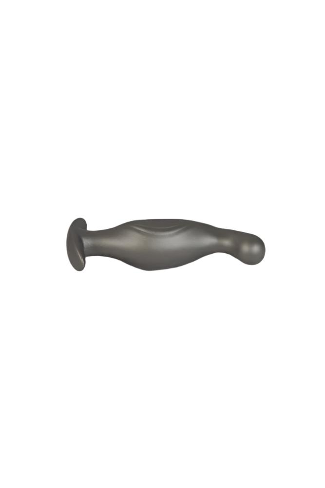 Ouch by Shots Toys - P-Spot Silicone Anal Plug - Gunmetal - Stag Shop