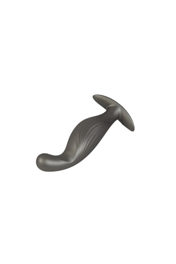 Ouch by Shots Toys - P-Spot Silicone Anal Plug - Gunmetal - Stag Shop
