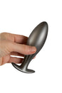 Ouch by Shots Toys - Oval Silicone Anal Plug - Gunmetal - Stag Shop