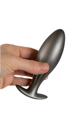 Ouch by Shots Toys - Oval Silicone Anal Plug - Gunmetal - Stag Shop