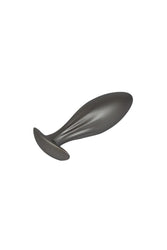 Ouch by Shots Toys - Oval Silicone Anal Plug - Gunmetal - Stag Shop