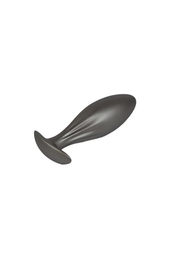 Ouch by Shots Toys - Oval Silicone Anal Plug - Gunmetal - Stag Shop