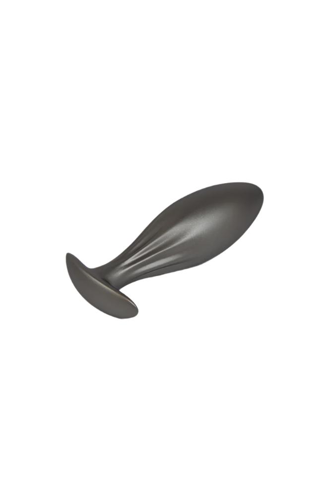 Ouch by Shots Toys - Oval Silicone Anal Plug - Gunmetal - Stag Shop