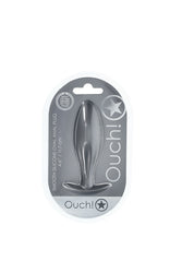 Ouch by Shots Toys - Oval Silicone Anal Plug - Gunmetal - Stag Shop