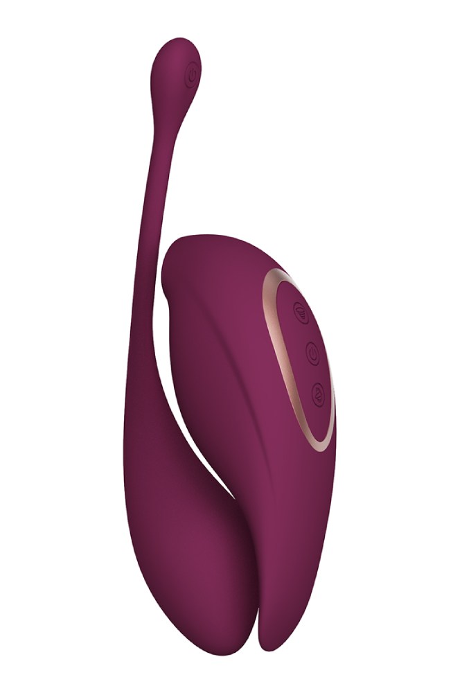 Shots Toys - Innovation - Twitch 2 Remote Egg Vibrator & Clitoral Stimulator Set - Burgundy - Stag Shop