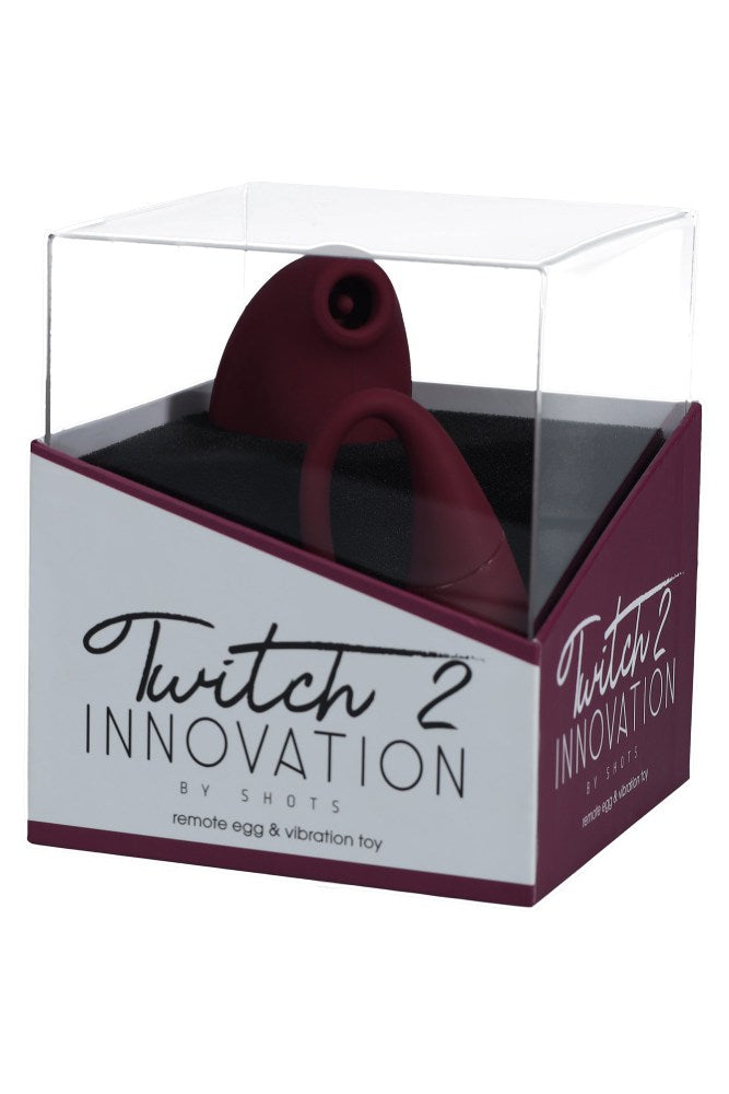 Shots Toys - Innovation - Twitch 2 Remote Egg Vibrator & Clitoral Stimulator Set - Burgundy - Stag Shop