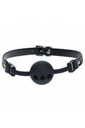 Ouch by Shots Toys - Venice Collection - Silicone Ball Gag - Black/Iridescent - Stag Shop