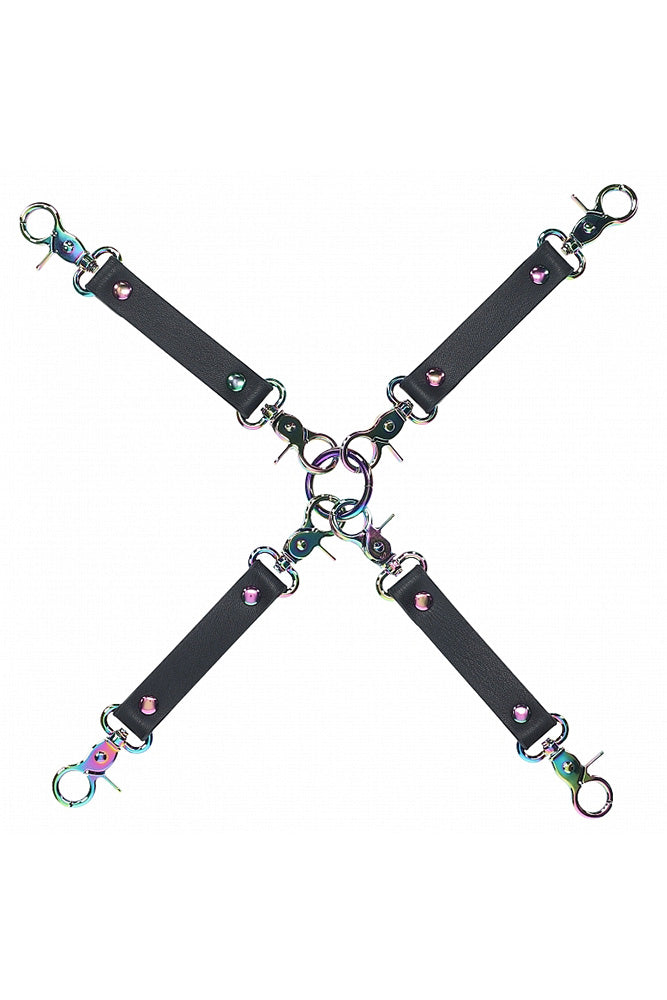 Ouch by Shots Toys - Venice Collection - Hogtie Connector - Black/Iridescent - Stag Shop