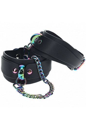Ouch International - Venice Collection - Ankle Cuffs - Black/Iridescent - Stag Shop