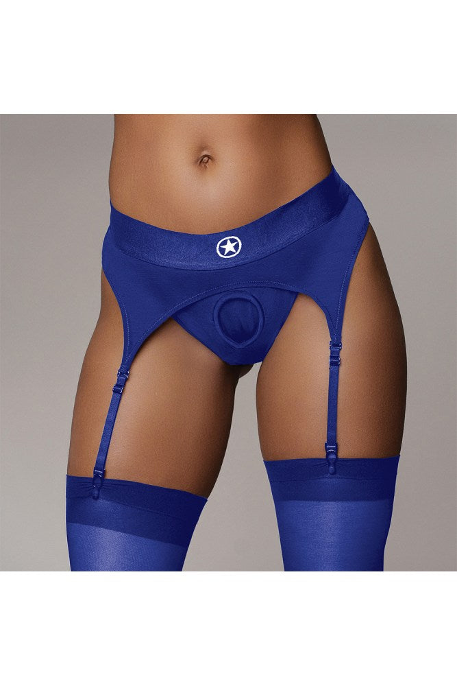 Ouch by Shots Toys - Vibrating Strap-on Thong with Adjustable Garters - Various Sizes & Colours - Stag Shop