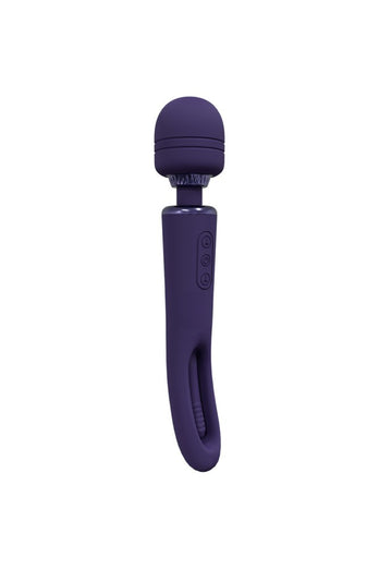 Shots Toys - VIVE - Kiku - Double Wand Vibrator with G-Spot Flapper - Purple - Stag Shop