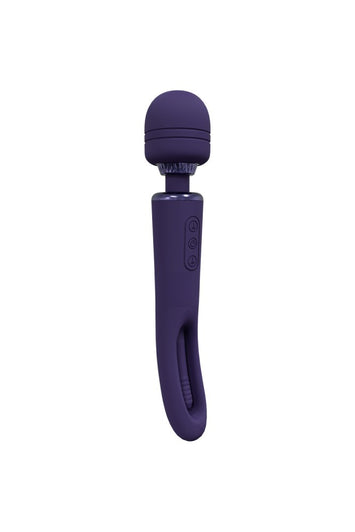 Shots Toys - VIVE - Kiku - Double Wand Vibrator with G-Spot Flapper - Purple - Stag Shop