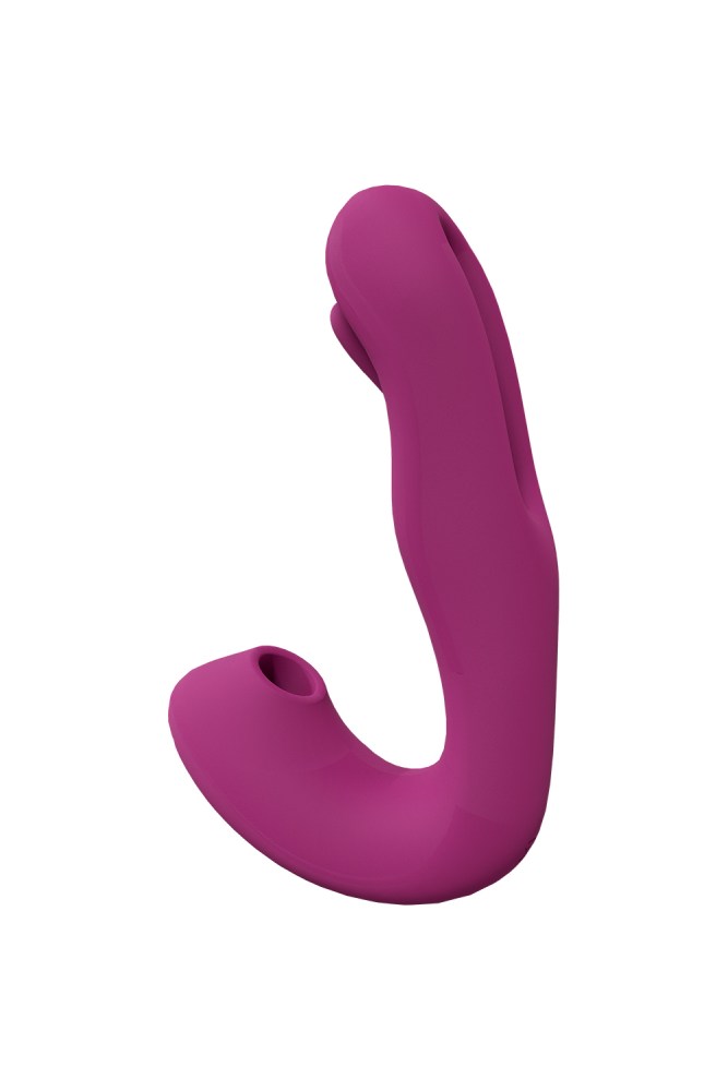 Shots Toys - VIVE -Yuna Dual Vibrator With Air Pulse & Flapping G-Spot Stimulator - Pink - Stag Shop