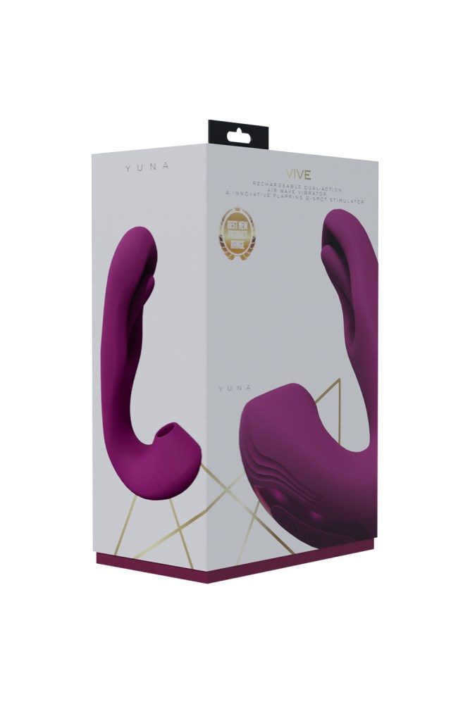 Shots Toys - VIVE -Yuna Dual Vibrator With Air Pulse & Flapping G-Spot Stimulator - Pink - Stag Shop