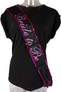 Thumbnail for Stag Shop - Bachelorette Bride To Be Sash - Black/Pink - Stag Shop