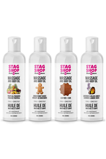 Stag Shop - Massage & Body Oil - Assorted Sizes & Flavors - Stag Shop