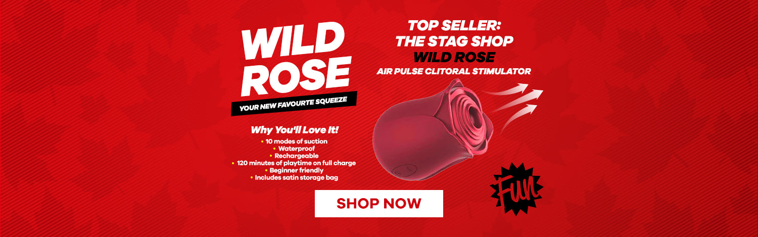Stag Shop - Wild Rose Vibrator Air Pulse Clitoral Stimulator - Red