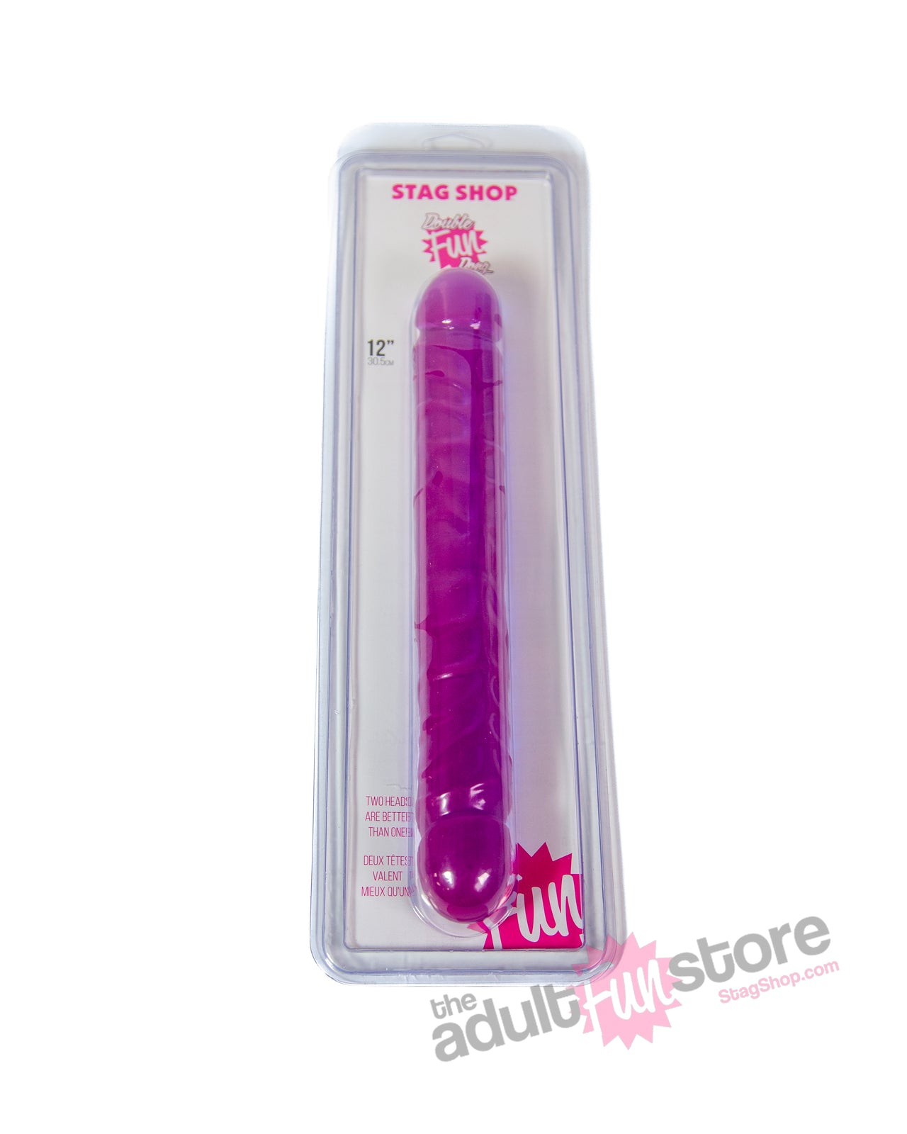 Stag Shop - Double Fun Dong 12" Double Ended Dildo - Purple - Stag Shop
