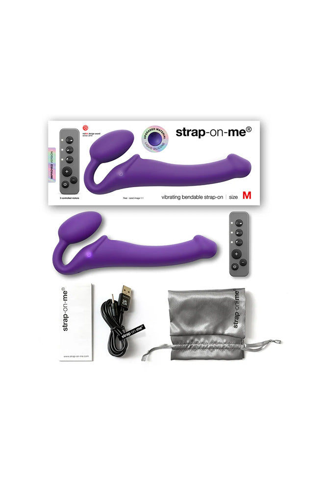 Strap-on-Me - Vibrating Bendable Strapless Strap On - Medium - Purple - Stag Shop