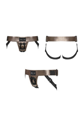 Strap-on-Me - Curious Leatherette Harness - Bronze - Stag Shop