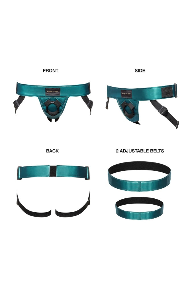 Strap-on-Me - Curious Leatherette Harness - Metallic Green - Stag Shop
