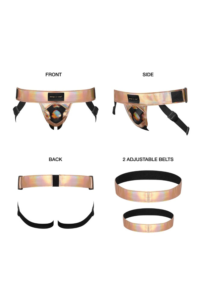 Strap-on-Me - Curious Leatherette Harness - Rose Gold - Stag Shop