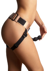 Strap-on-Me - Curious Leatherette Harness - Rose Gold - Stag Shop