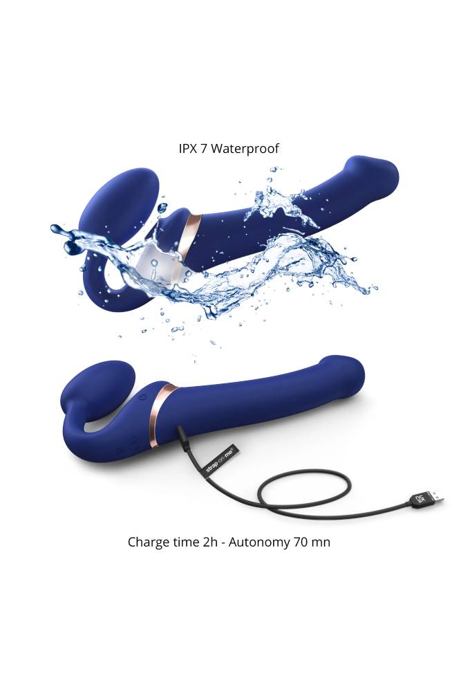 Strap-on-Me - Multi Orgasm Bendable Strapless Strap On - Medium - Blue - Stag Shop