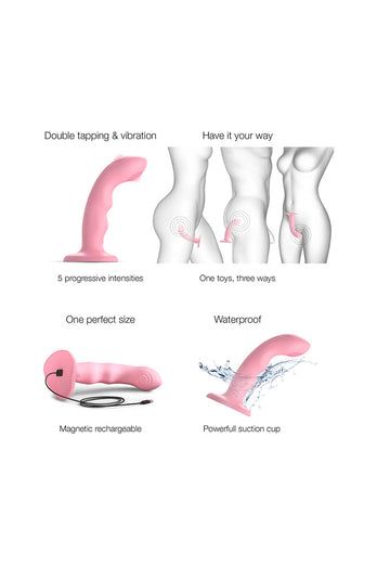 Strap-on-Me - Wave Vibrating & Tapping Dildo - Various Colors - Stag Shop