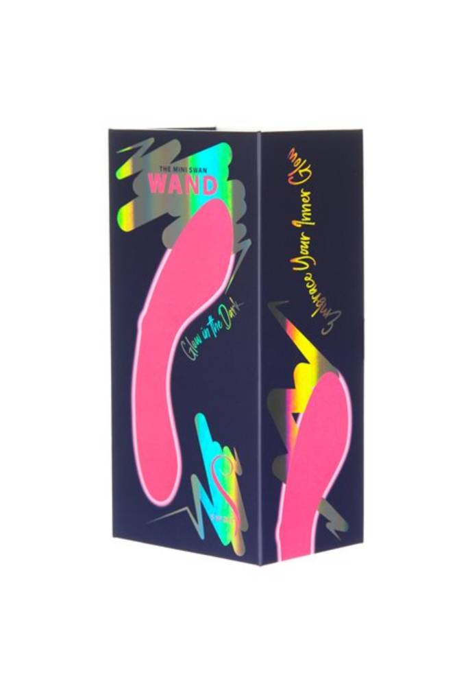 Swan - Mini Luxury Massage Wand - Glow in the Dark Pink - Stag Shop