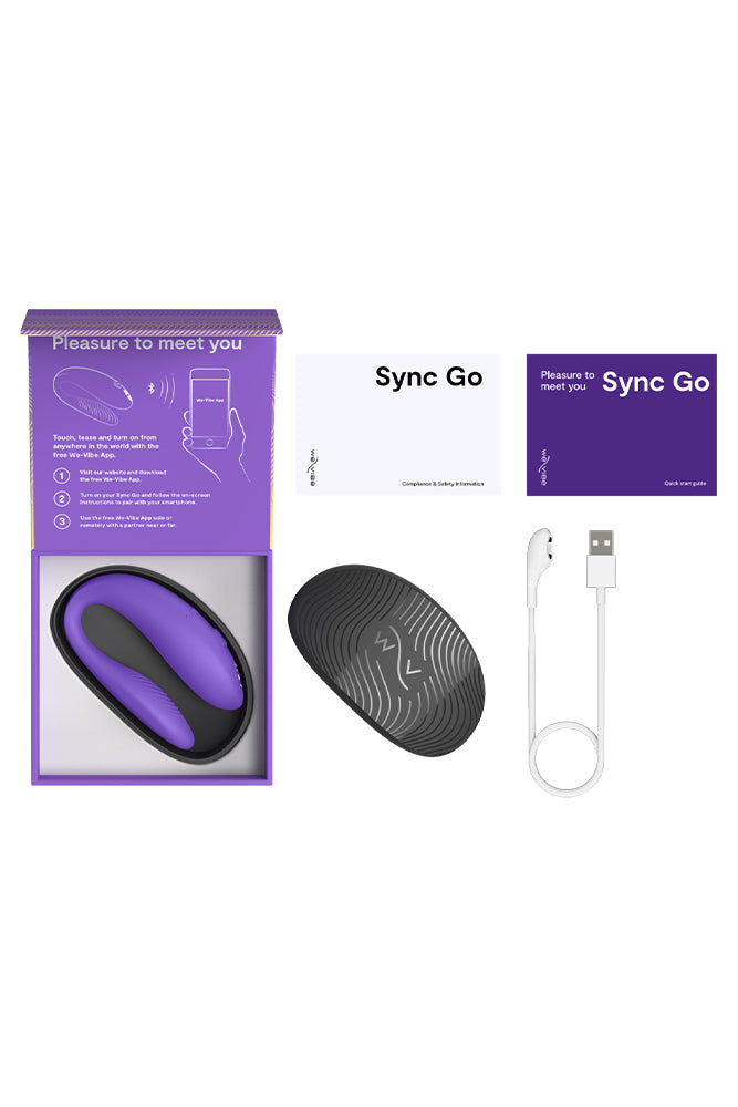 We-Vibe - Sync Go Dual Couples Vibrator with Travel Case - Purple - Stag Shop