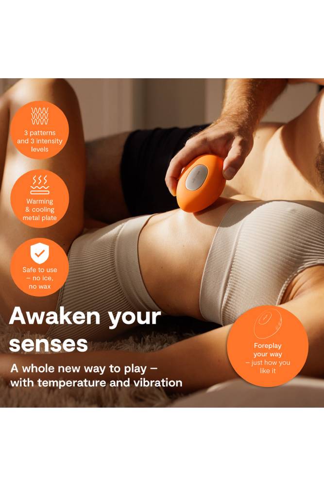 We-Vibe - Temp Heating & Cooling Lay-On Vibrator - Tangerine - Stag Shop